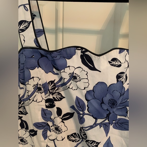 Floral Garden Sundress with Full Skirt and Adjustable Straps. - Picture 3 of 13